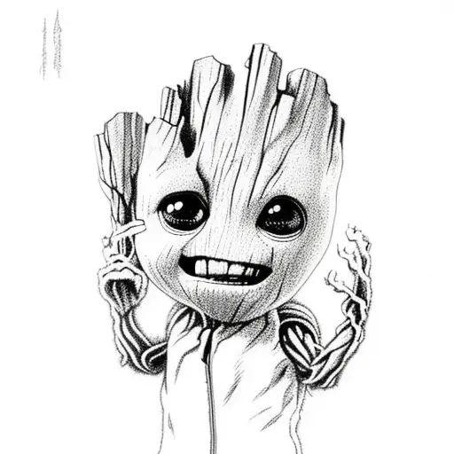 Baby Groot Closing A Zipper