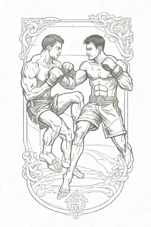 Muay Thai Fighter With Carlo And Franziska Signs