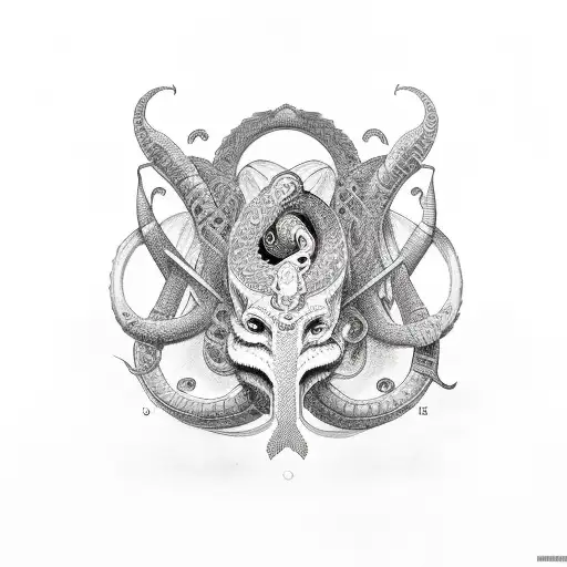 Linux Debian Symbol With Oroboros Serpent