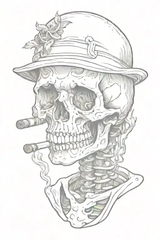 Skeleton With Cigar