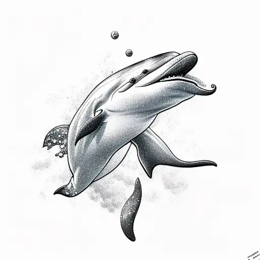 Cute 2D Dolphin Head