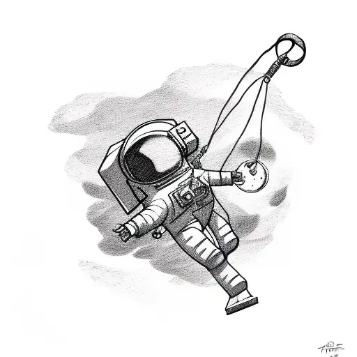 An Astronaut Floating With A Broken Tether