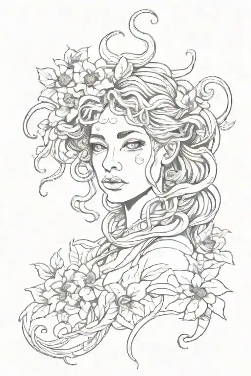 Medusa And Flowers