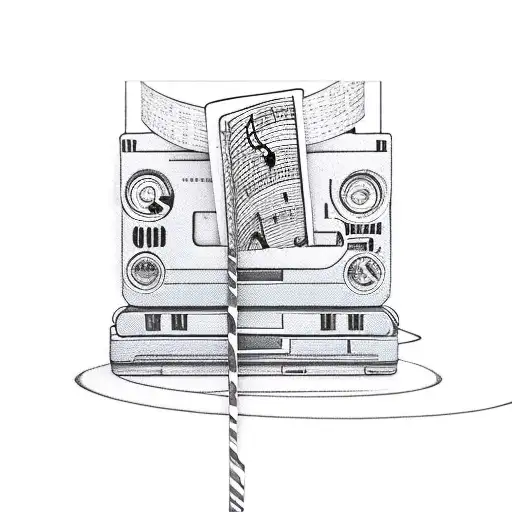 A Cassette Tape Transforming Into A Book With Musical Notes As Pages