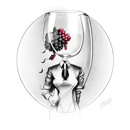Cover A Wine Glass And A Woman Inside A Wine Glass