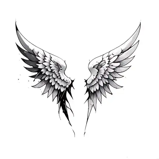 1 Strong And Pretty Wing And One Dark And Really Broken Wing