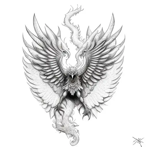 Person With Phoenix Wings On A Motorcycle