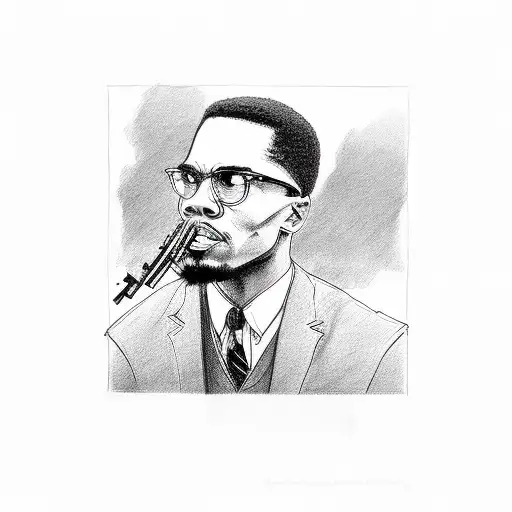 Malcolm X Holding Gun Looking Out Window