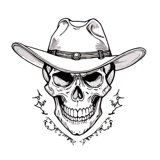 Poker Cowboy Skull