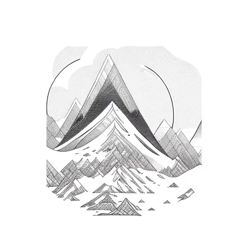 One Line Wave And Mountain