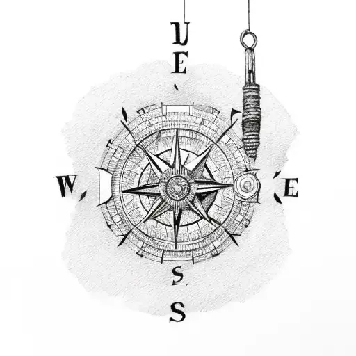 A Detailed Sketch Of A Sloth Hanging From A Compass