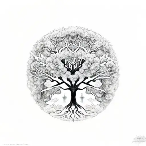 Tree Of Life With Circle Around It