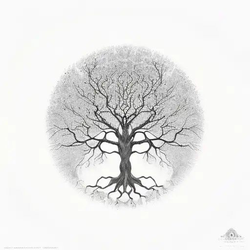 Tree Of Life With Circle Around It