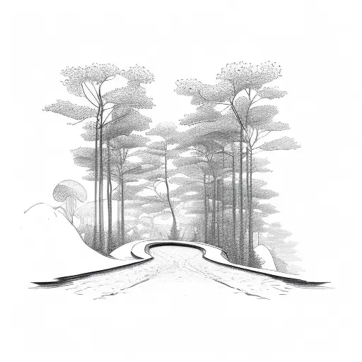 A Scenic Landscape Of A Forest With A Winding Path For Hiking