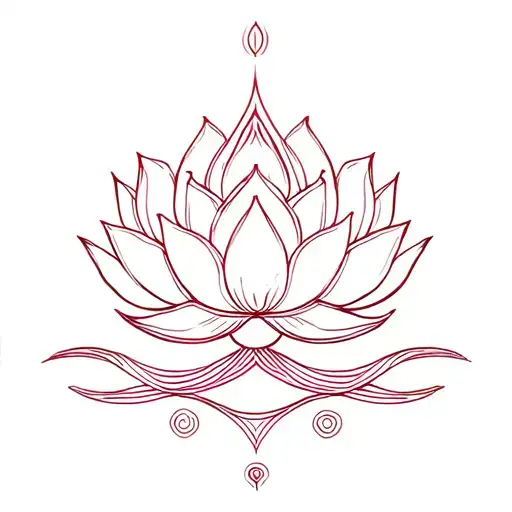 Unalome Symbol With Lotus