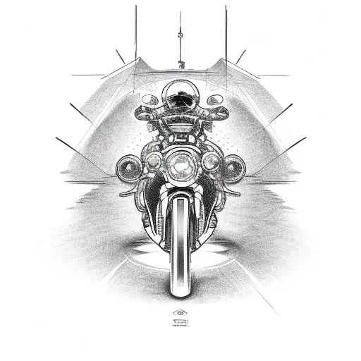 Motorcycle And Saturn Line Design