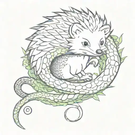 The Hedgehog And The Snake Are So Cute