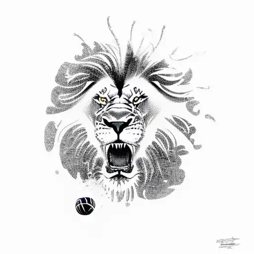 A Lion Dunking A Basketball In A Snowy Mountain Landscape