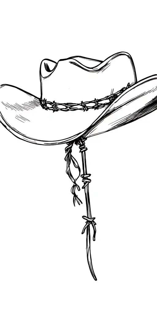 Cowboy Hat And Barb Wire