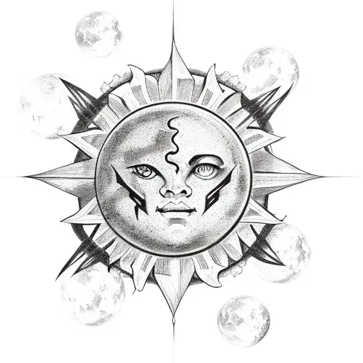 Moon Stars Sun Runes