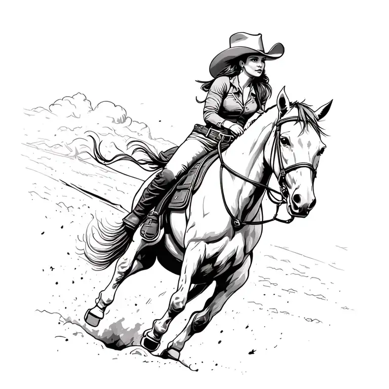 Cowgirl Barrel Racer