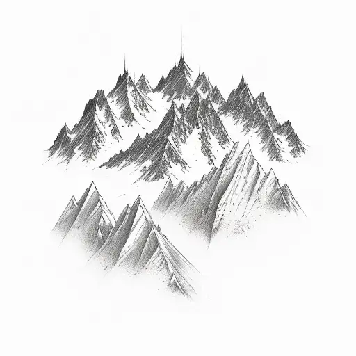 A Collection Of Various Mountain Peaks Forming A Captivating Skyline