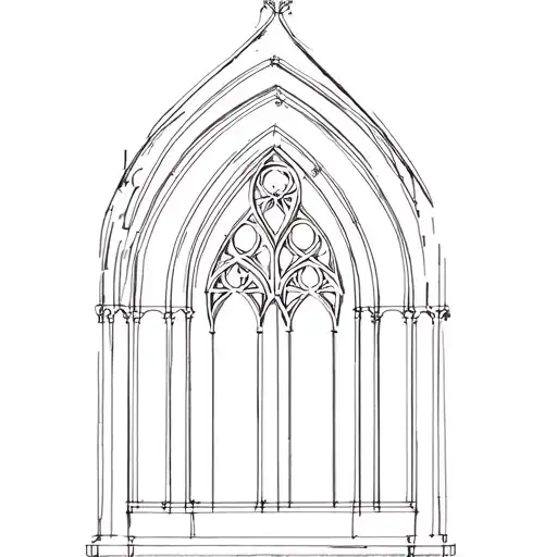 Gothic Cathedral Window Ruins