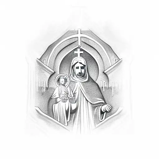 Saint Mary With Back Ground