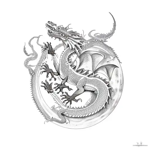 Phases Of The Moon And The Dragon