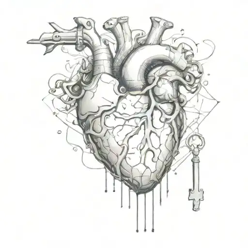 Anatomical Heart With A Key