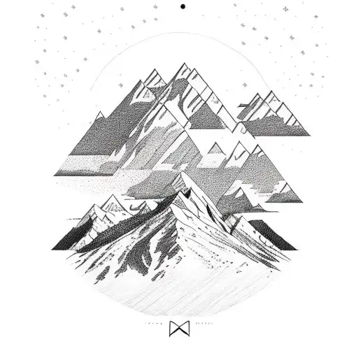 Mountain Range With Name Grady Under