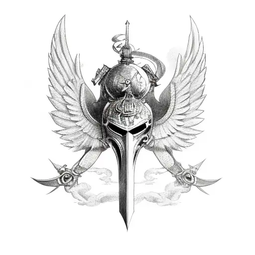 Rose With Swords And Wings