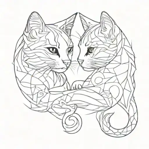 Couple Tattoos For Lovers Cat