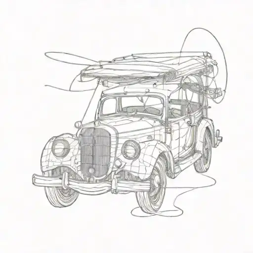 A Car Made From Mixed Sewing Thread