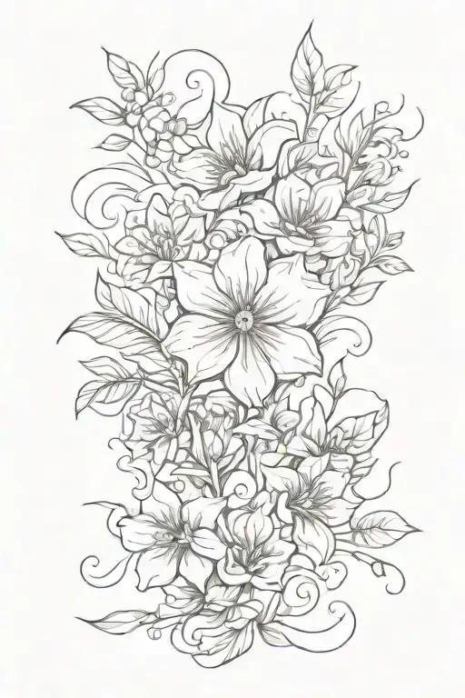 Abstract Flowers Flowing Dust