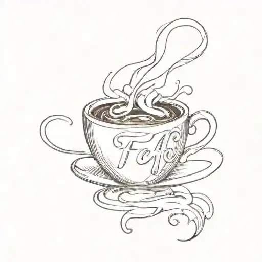 Coffee Cup And Steam Forming The Shape Of Fafo Letters