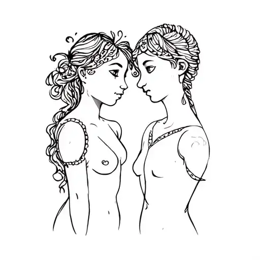 Siblings Small Symbol Tattoo Design