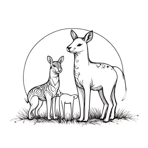 Tattoo Design Family Animal Silhouettes