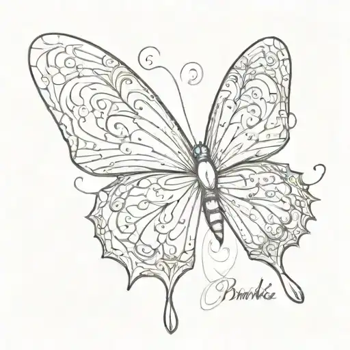 Butterfly With The Word Birdie As The Wing