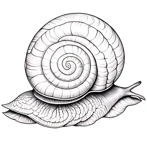 Snail Fine Line Shading Classic Garden Scene