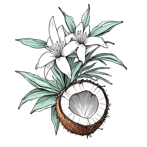 Sage Flowers And A Coconut