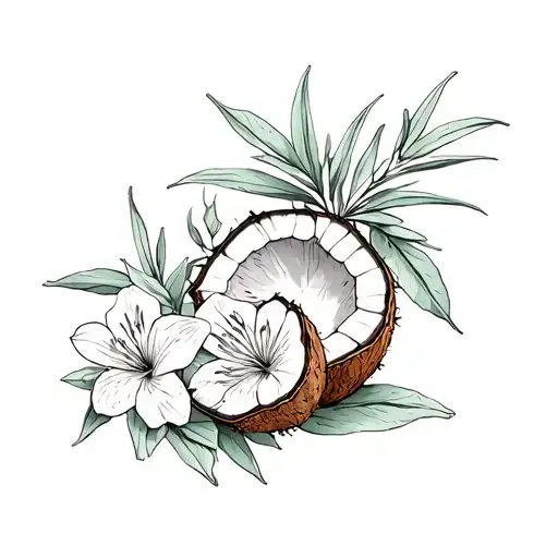 Sage Flowers And A Coconut