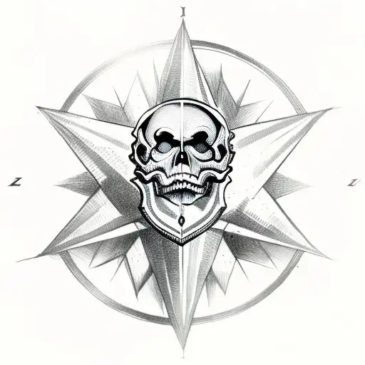 Skull With Compass