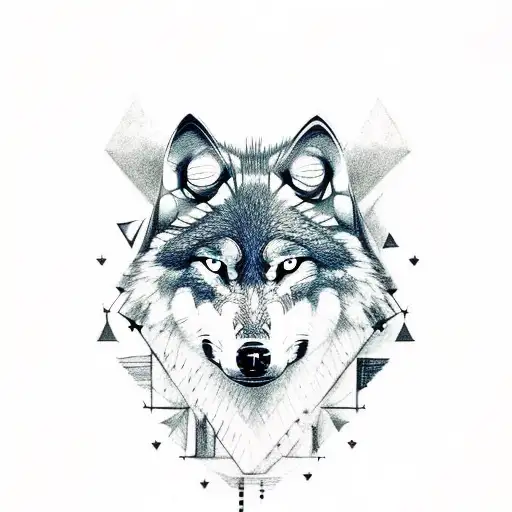 Wolf Head With Triforce