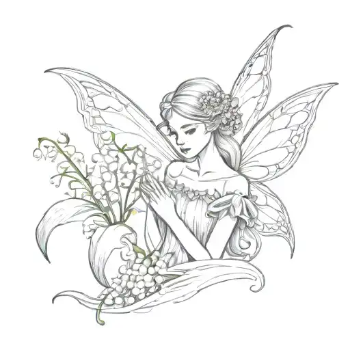 Fairy Holding Lily Of The Valley Flower