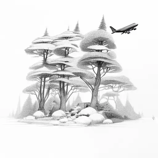 An Airplane Flying Over A Breathtaking Landscape