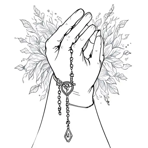 Praying Hands With Rosary Beads