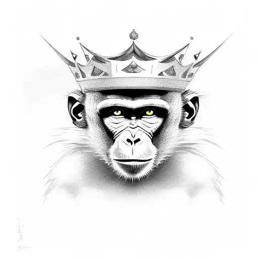 Monkey Skill Face With King Crown