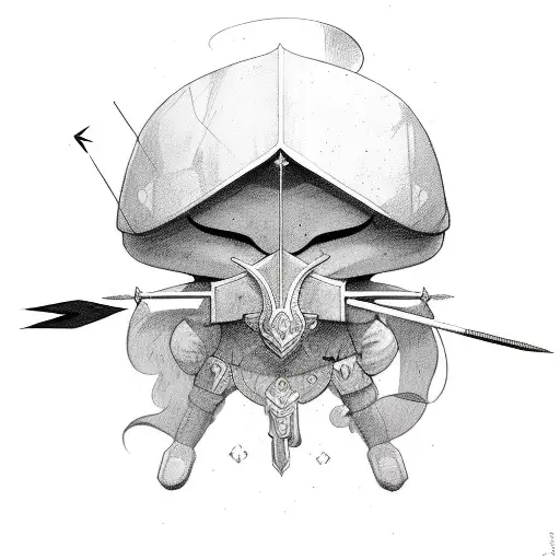 Incorporate Oxossi With A Bow And Arrow In A Sketch-like Style