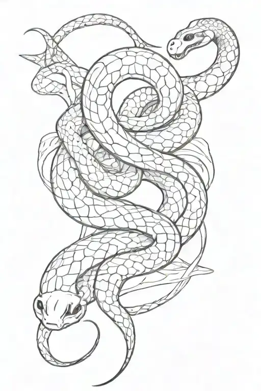 Snake Tattoo Sketch In Length